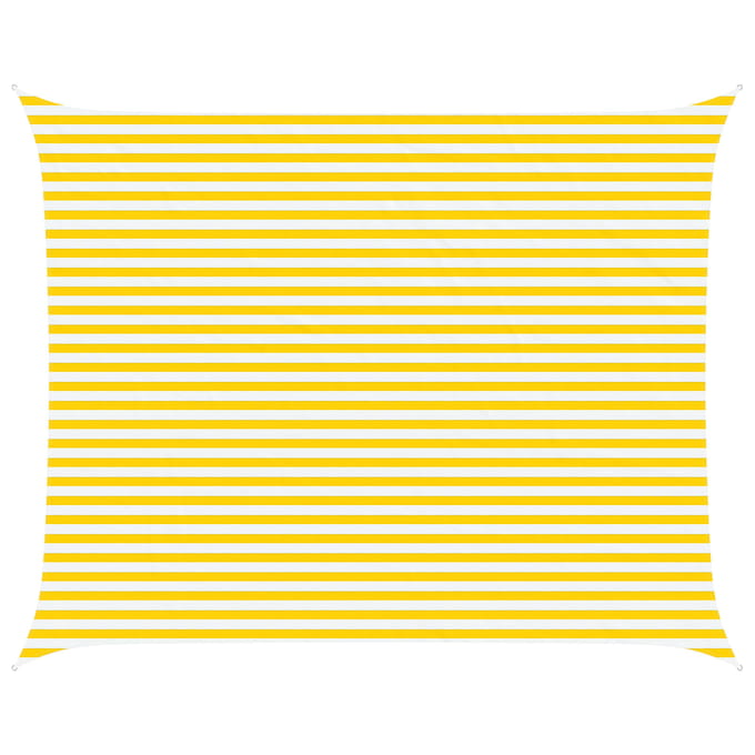 vidaXL - Zonneschaduw - Geel - en - Wit - 4 - x - 5 - m - 100% - Polyester - Oxford