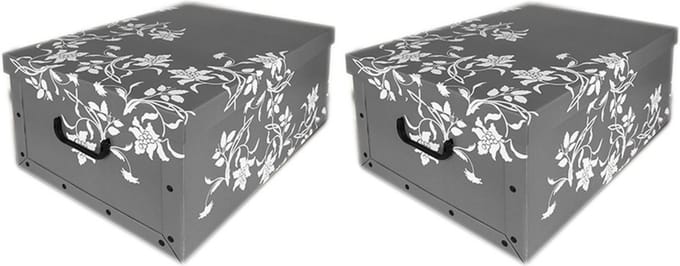 2x Opbergboxen/Opbergdozen grijs 51 x 37 cm - Bewaardozen