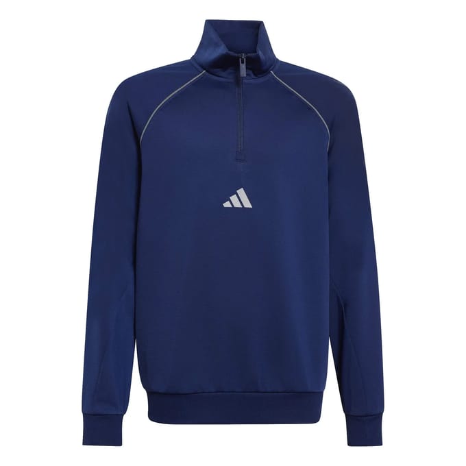 adidas Poly Pipe 1/4 Zip Tracksuit Junior - Blauw - Kind, Blauw 11-12Y