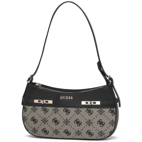 GUESS schoudertas Melinda Logo Shoulder Bag Black Logo zwart