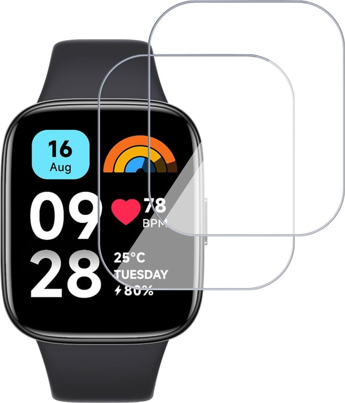 2x Screenprotector geschikt voor Xiaomi Redmi Watch 3 Active 47 mm - Folie Screen Protector