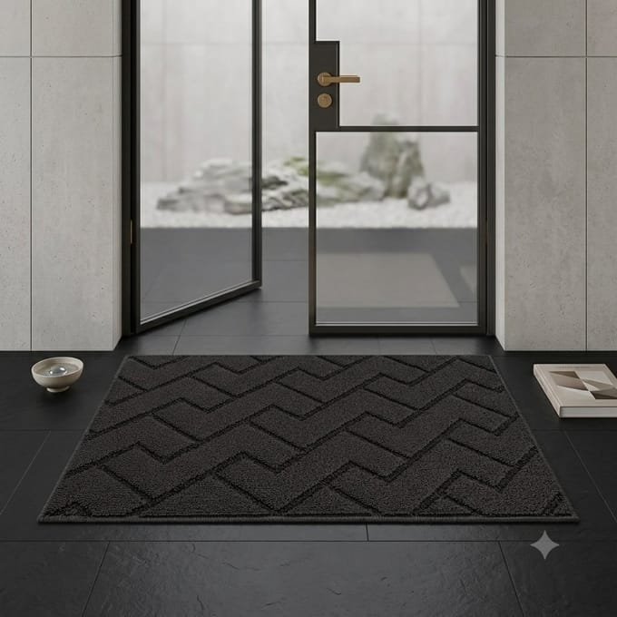 Maison Elara Deurmat Antislip - Binnen Buiten Schoonloopmat Vuilschraper - Waterabsorberend - Machinewasbaar - 60 x 90 cm - Donkergrijs