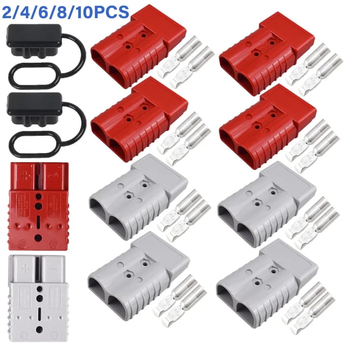 NONE 2/4/6PCS 50A 120A 175A 350A Batterij Opladen Connector 600V Hoge Stroom Quick Power plug voor Elektrische Auto Batterij, Zonnekabel 2PCS red 350A