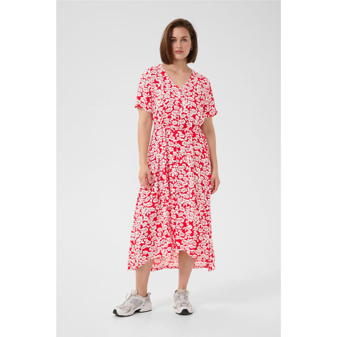 Jurk KAbeathe A-shape white red