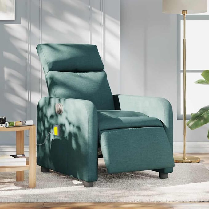 vidaXL Massagestoel elektrisch verstelbaar stof donkergroen