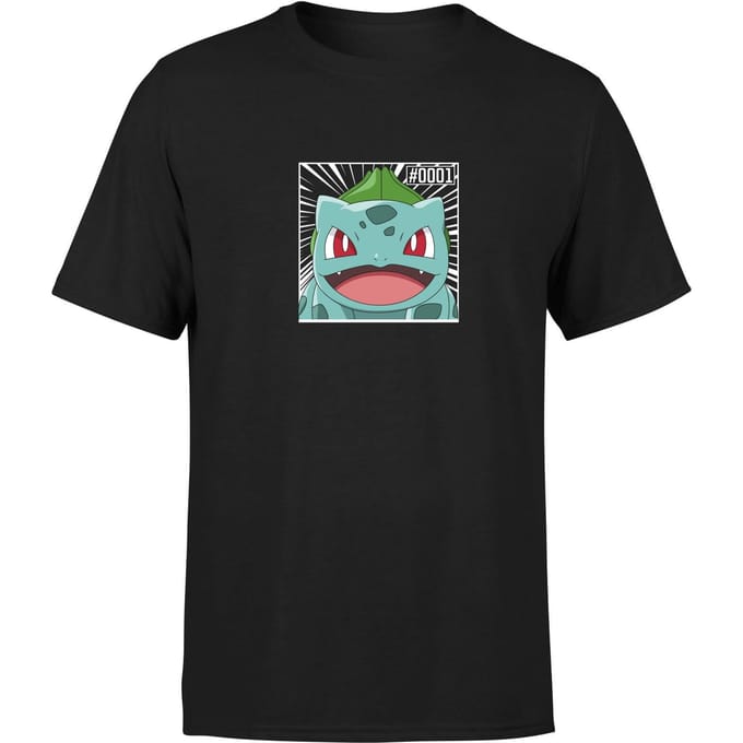 Pokémon Pokédex Bulbasaur #0001 Men's T-Shirt - Black - XL