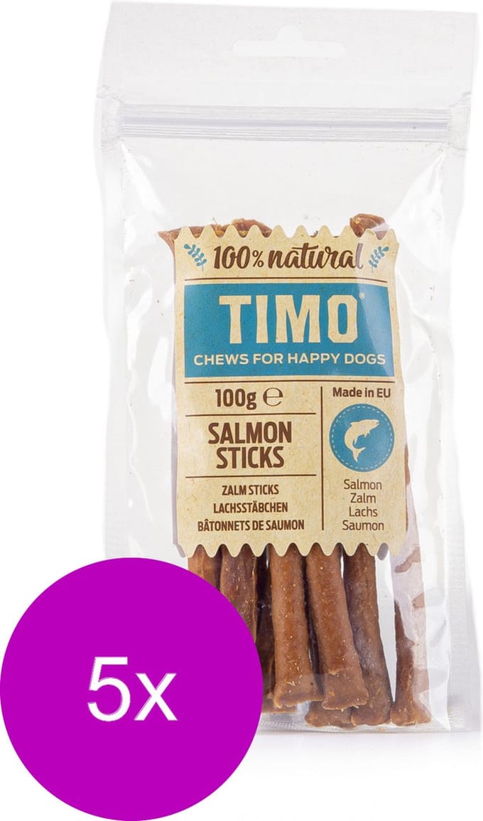 Timo Sticks 100 g - Hondensnacks - 5 x Zalm