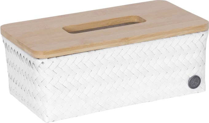 Tissuehouder - Tissuebox - Tissuedoos - Zakdoekdoos - Met deksel - Handed By Top Fit rectangular - wit - white