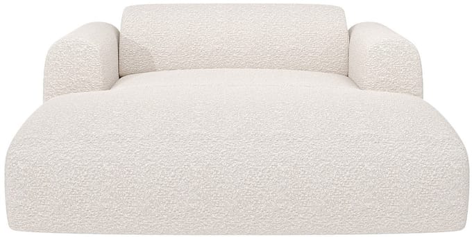 Vente-unique Tweezits-chaise longue van wit boucléstof POGNI van Maison Céphy
