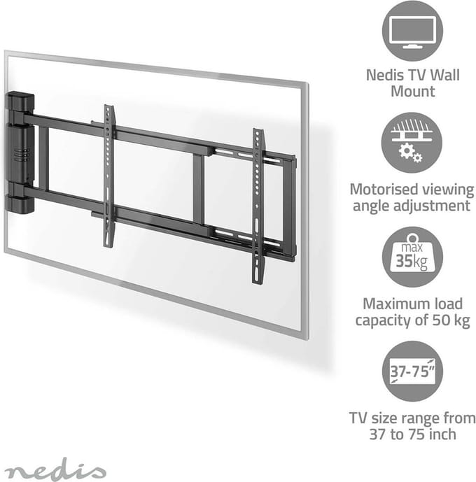 Nedis Motorised TV Wall Mount | 32 - 75 " | Maximum supported screen weight: 50 kg - Max 50 kg - recommended for 75"