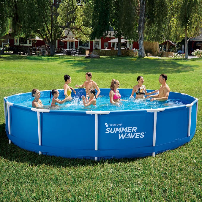 Summer Waves Frame Zwembad Rond - ⌀457 x 84 cm - zwembaden -Inclusief Filterpomp - zwembadpomp - filterpatroon