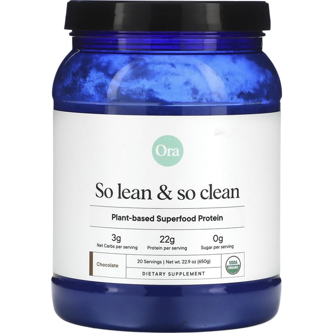 Ora, So Lean & So Clean, Protéine Superaliment Végétale, Saveur Chocolat, 22,9 oz (650g)
