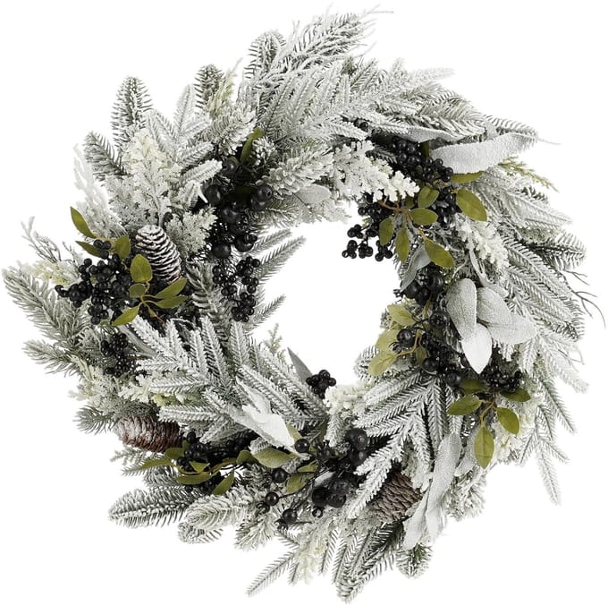 Mica Decorations Vesper Kerstkrans met Dennenappels - H13 x Ø50 cm - Zwart