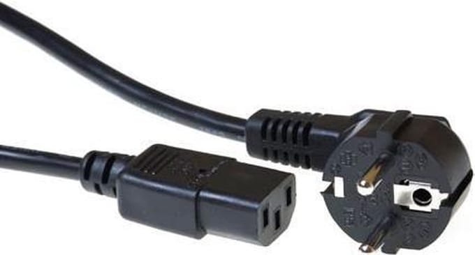 ACT Netsnoer Schuko CEE 7/7 male (haaks) - C13 IEC 60320 zwart 1 m AK5146