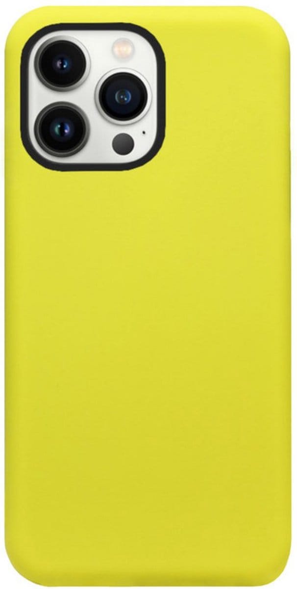 ADEL Premium Siliconen Back Cover Softcase Hoesje Geschikt voor iPhone 14 Pro Max - Geel