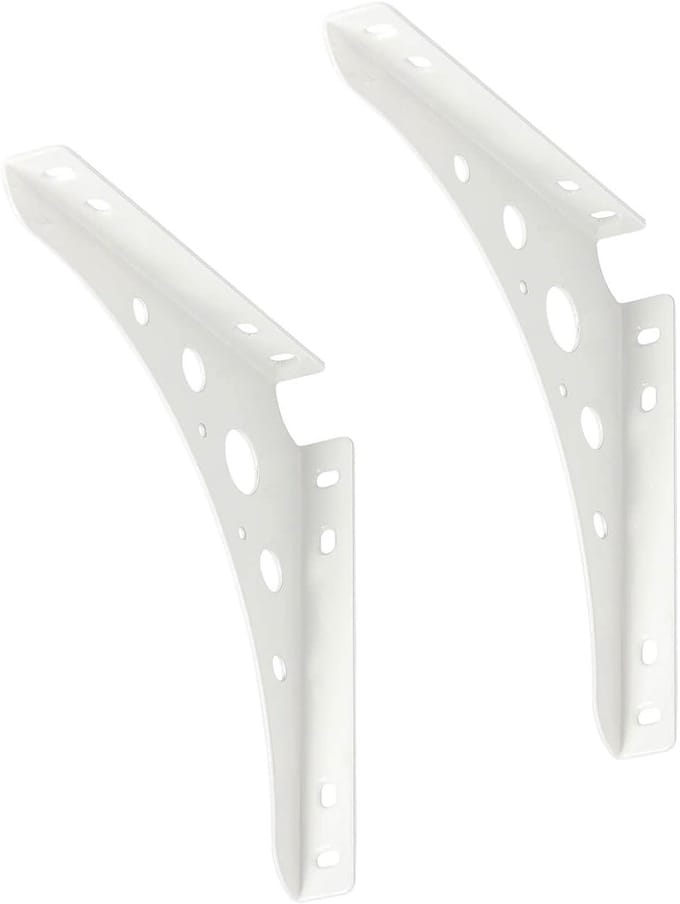 2 x siwitec Delta Line console 200 x 200 mm in wit, plankdrager met een draagvermogen van 95 kg, plankdrager