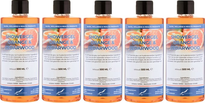 Douchegel Sweet Orange & Cedarwood 500 ml - set van 5 stuks - Showergel
