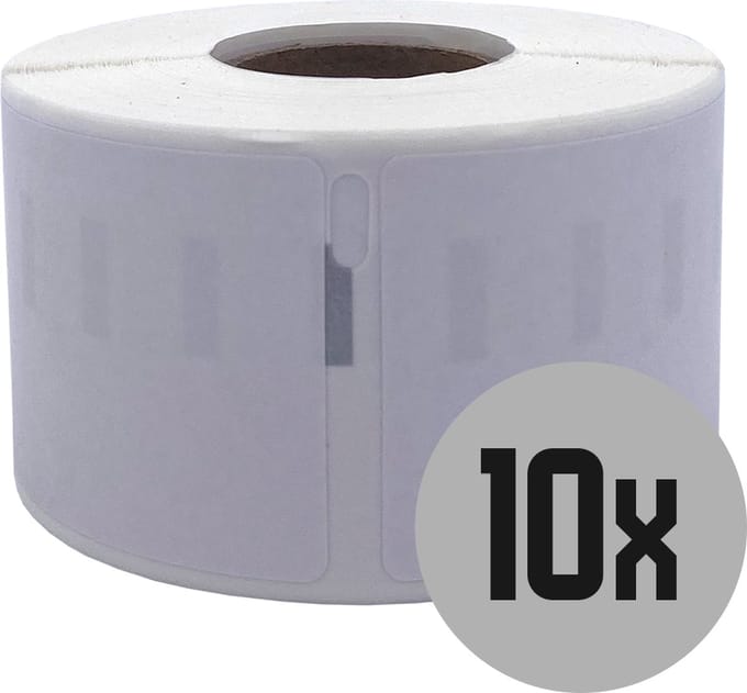 DULA Dymo Compatible labels - Wit - 99012 - Thermisch kunststof - Adresetiketten - 10 rollen - 36 x