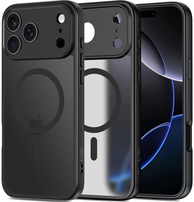 Tech-Protect Backcover - Hoesje Geschikt voor Magsafe Iphone 17 Pro Max - Mat Zwart