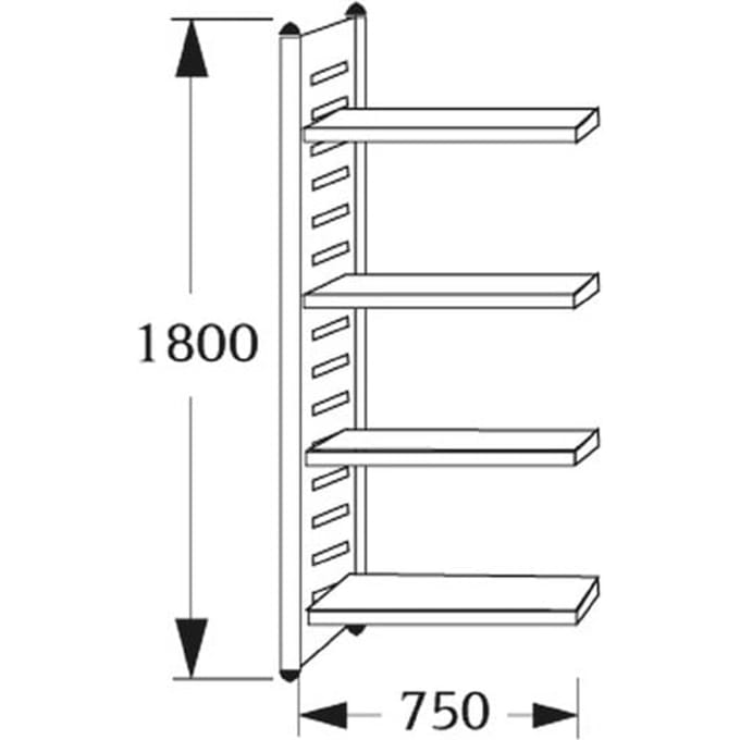 Tijdschriftenrek »M2 4 OH« 75 cm breed, 40 cm diep