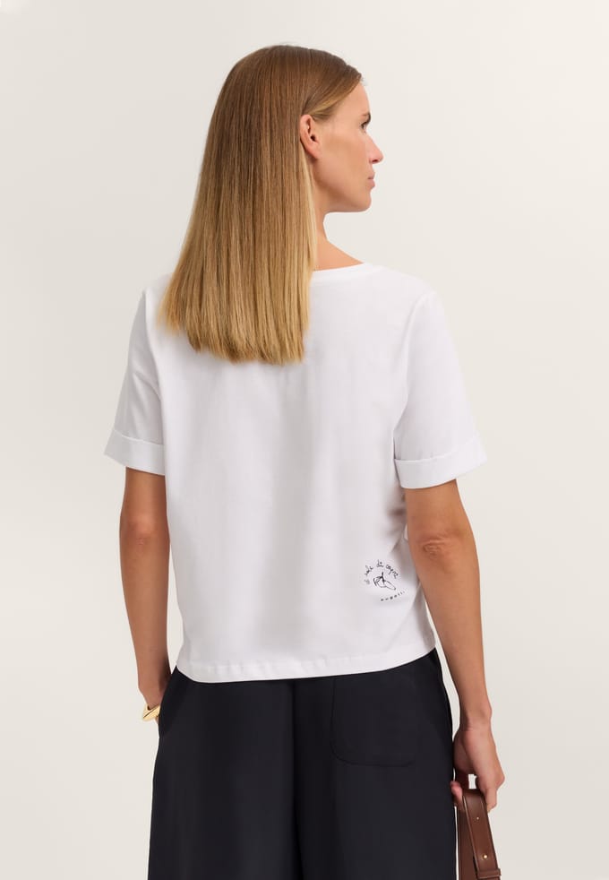 Bugatti Damen T-shirt met moderne pasvorm van katoen