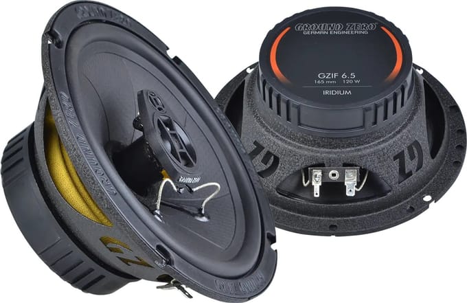 Ground Zero Iridium GZIF 6.5 - Autospeakers - 16,5 cm - 3-Weg Coaxiale Speaker Set - 120W