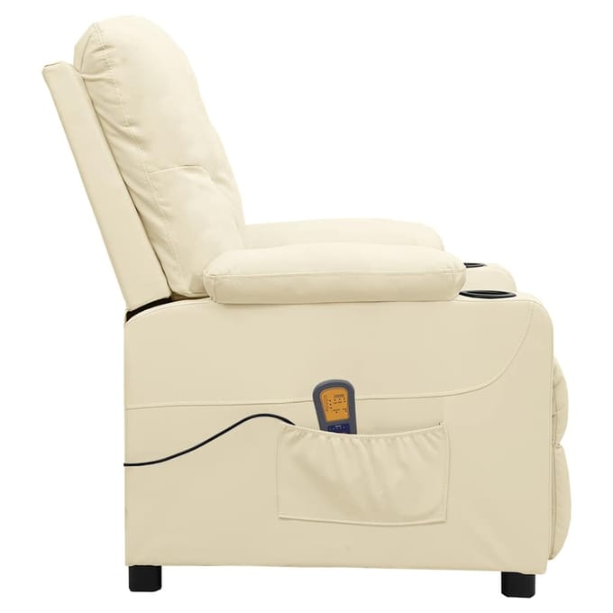 vidaXL - Massagestoel - kunstleer - crèmekleurig