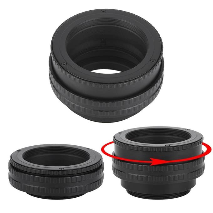 Adaptateur d'objectif hélicoïdal à focale réglable M42 vers M42, accessoire pour tube macro (17-31mm) black