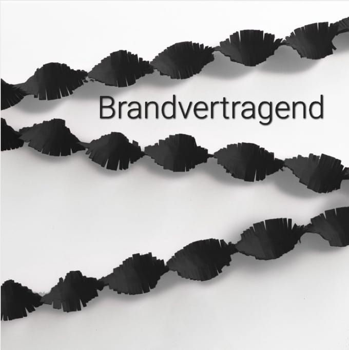 Draaiguirlande Zwart 24 meter Brandvertragend, Carnaval, Themafeest, Verjaardag, Halloween