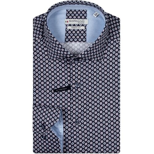 Giordano Overhemd Maggiore Semi Cutawa Allover Graphic Pattern Cerise-Multi / male