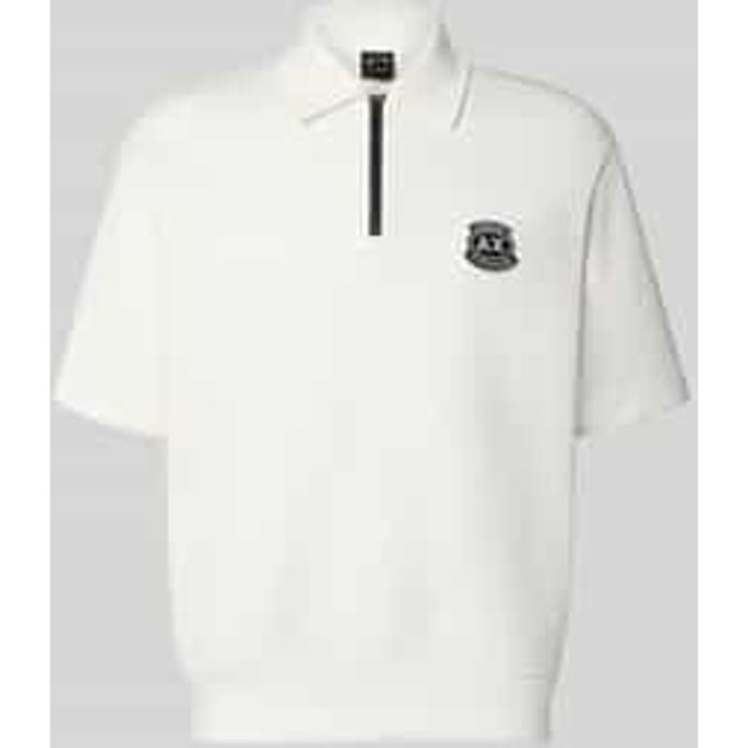 loose fit poloshirt met labelstitching