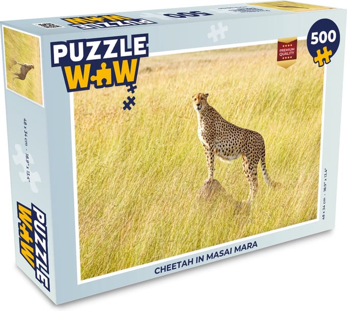 Puzzel Cheetah in Masai Mara - Legpuzzel - Puzzel 500 stukjes