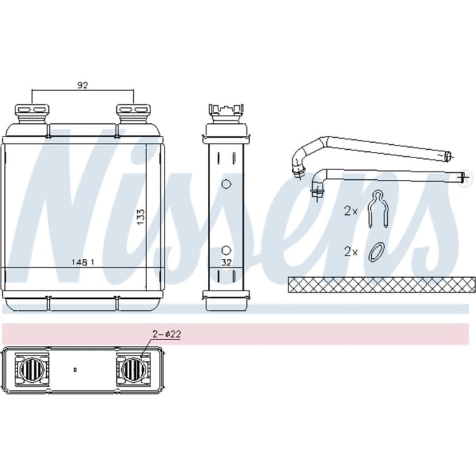 Warmtewisselaar, interieur verwarming NISSENS 72072