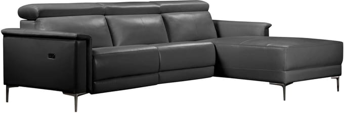 Lund-ChaiseLongue - 1 Elektrische Relax - Zwart PU