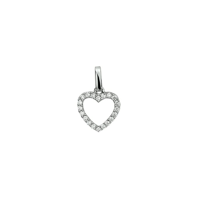 hanger hart zirkonia zilver gerhodineerd