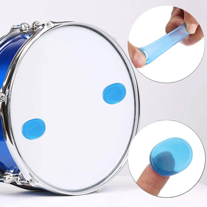 12 stuks Drum Demper Demper Percussie Instrument Accessoires Siliconen Zelfklevend Blauw white