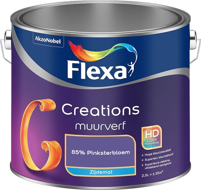 Flexa - Creations Muurverf Zijdemat - 85% Pinksterbloem - Mengverf - 2,5 L