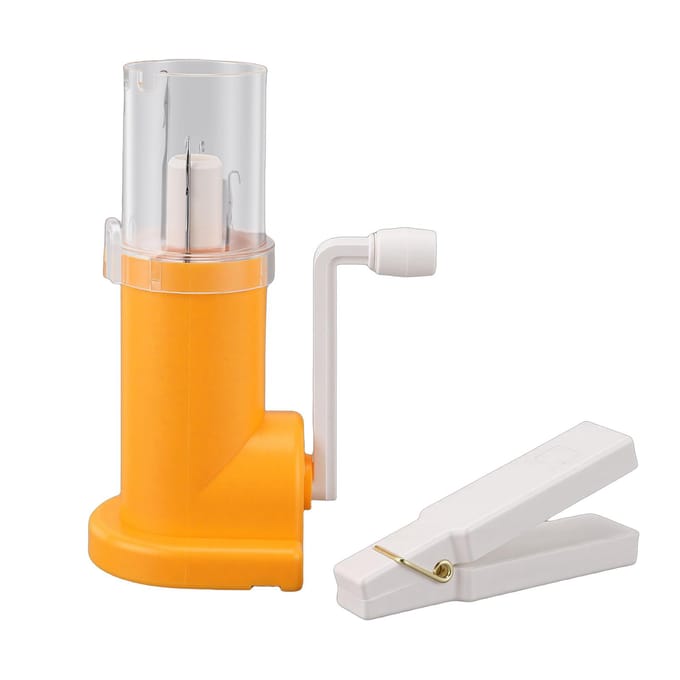 Kabel Breimachine met Dubbele Groeven Handzwengel Touw Breier voor Kleding Knutselprojecten Oranje white
