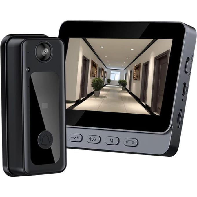 4,3 inch IPS-scherm 2,4G draadloze visuele intercomdeurbel met scherm BT-interconnectie draadloos zwart