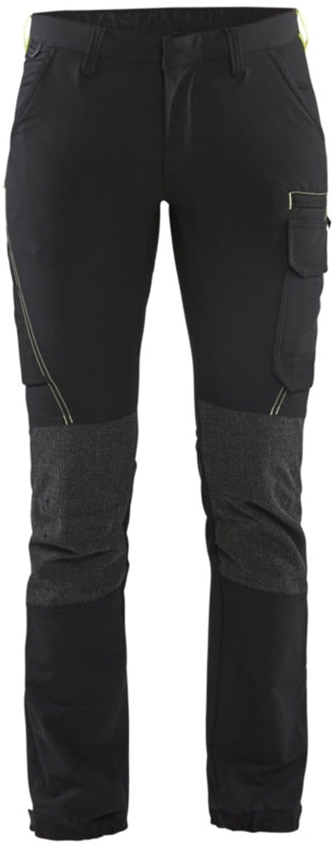 Blaklader Dames Service werkbroek 4-weg stretch 7122-1645 - Zwart/High Vis Geel - C40