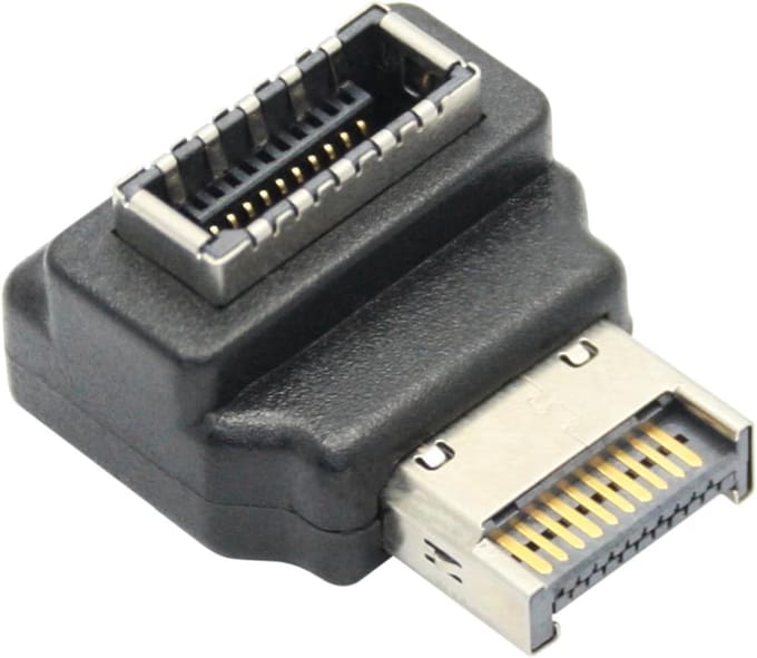 Haakse USB Adapter - Moederbord Aansluiting - Kabel Routing - 90 Graden Hoek - 10 x 7 x 15 cm
