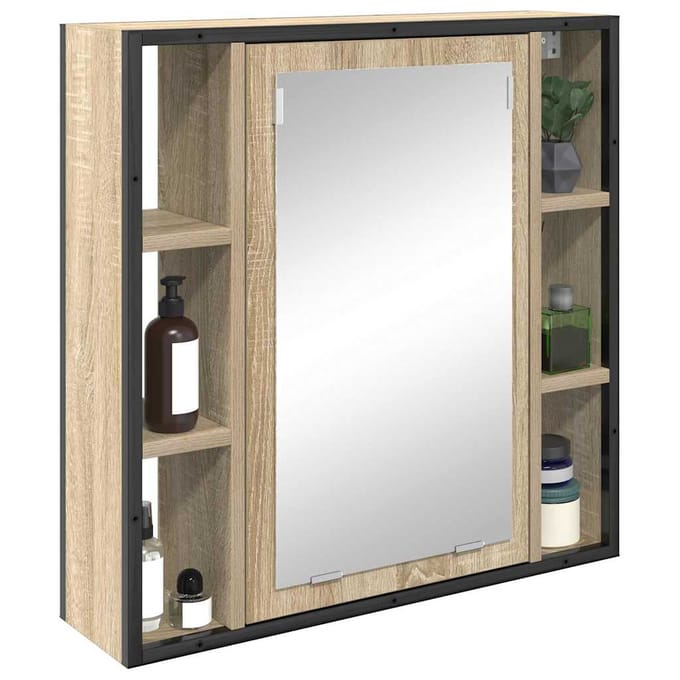vidaXL - Spiegelkast - Sonoma - Eik - 60 - x - 16 - x - 60 - cm - Bewerkt - hout