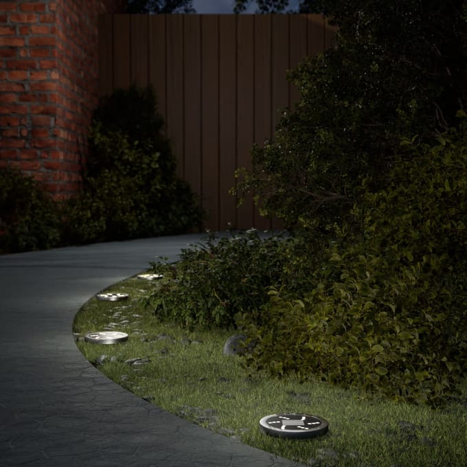 vidaXL Grondlampen 12 st solar met grondpennen warmwit