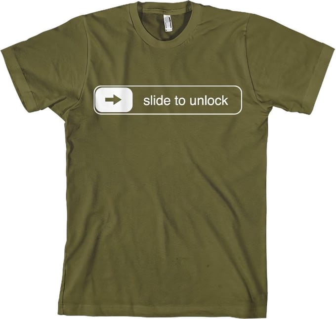 Hybris Slide To Unlock T-shirt olijfgroen