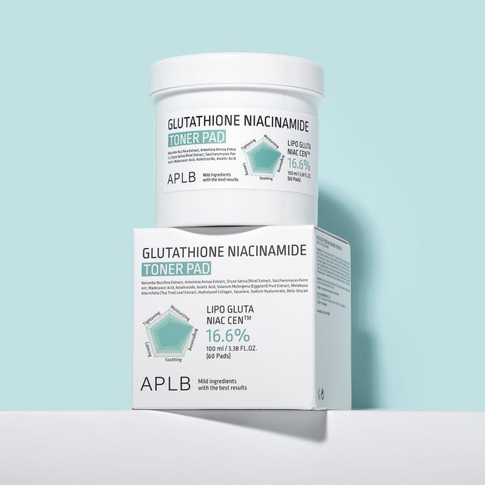 APLB Glutathione Niacinamide Toner Pad 100ml (60 pads) #100ml (60Pads) 1PCS white
