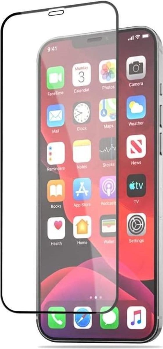 Screenprotector Glas - Full Curved Tempered Glass Screen Protector - 1x Geschikt voor: Apple iPhone 12
