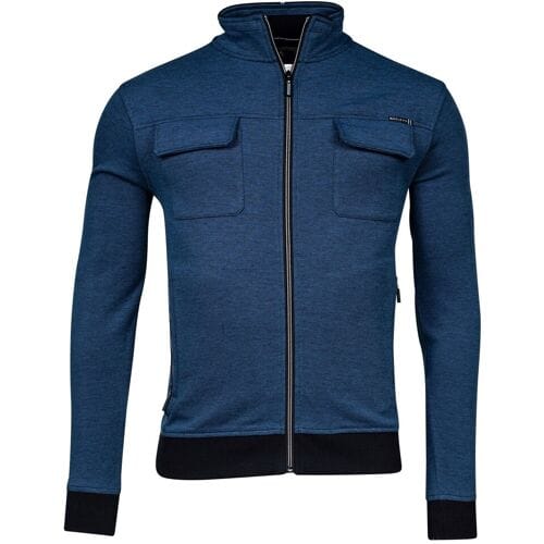 Baileys Vest Sweat Cardigan Zip Two-Tone Oxford Doubleface Jacquard Interlock Navy / male