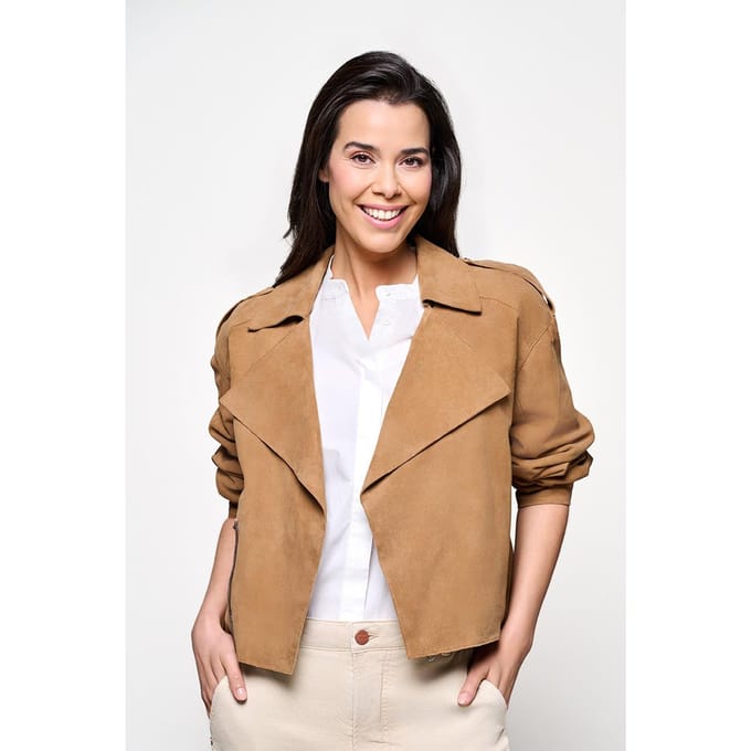 Caroline Tensen Senja Suede Jacket Cognac