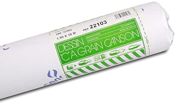 Tekenpapier Rol - 180 g/m² Licht Korrelig 1,5 x 10 m