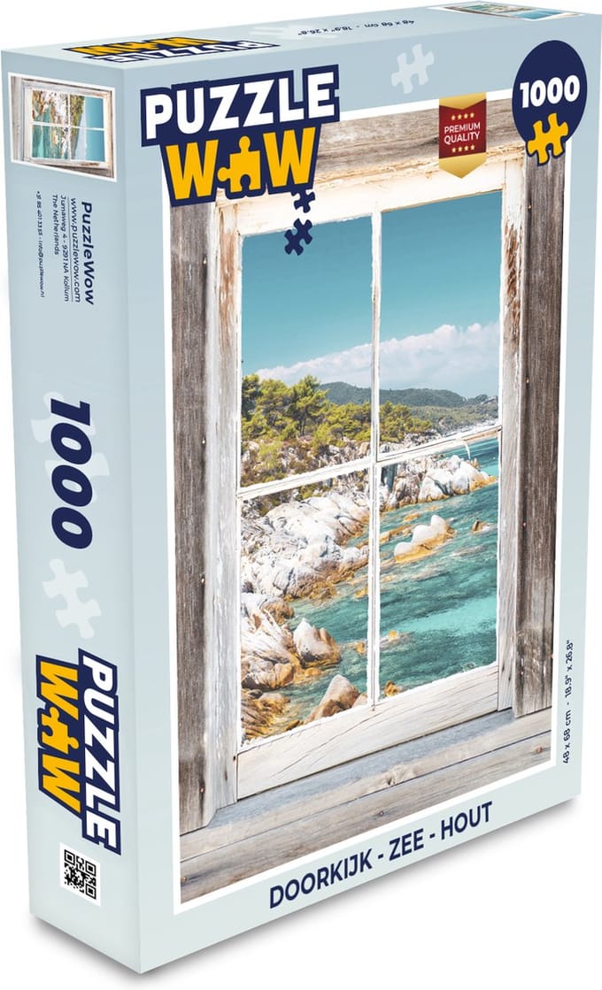 Puzzel Doorkijk - Zee - Hout - Legpuzzel - Puzzel 1000 stukjes volwassenen